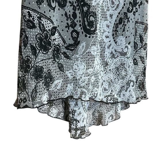 I.V.Y Y2K Midi Dress Black White Parsley Print Size 6 - Picture 4 of 7